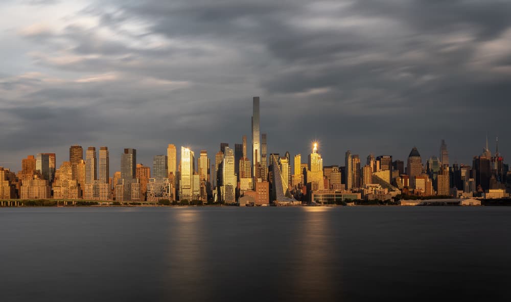 Metropolis Golden Hour by Herbert Rong — canvas wall art