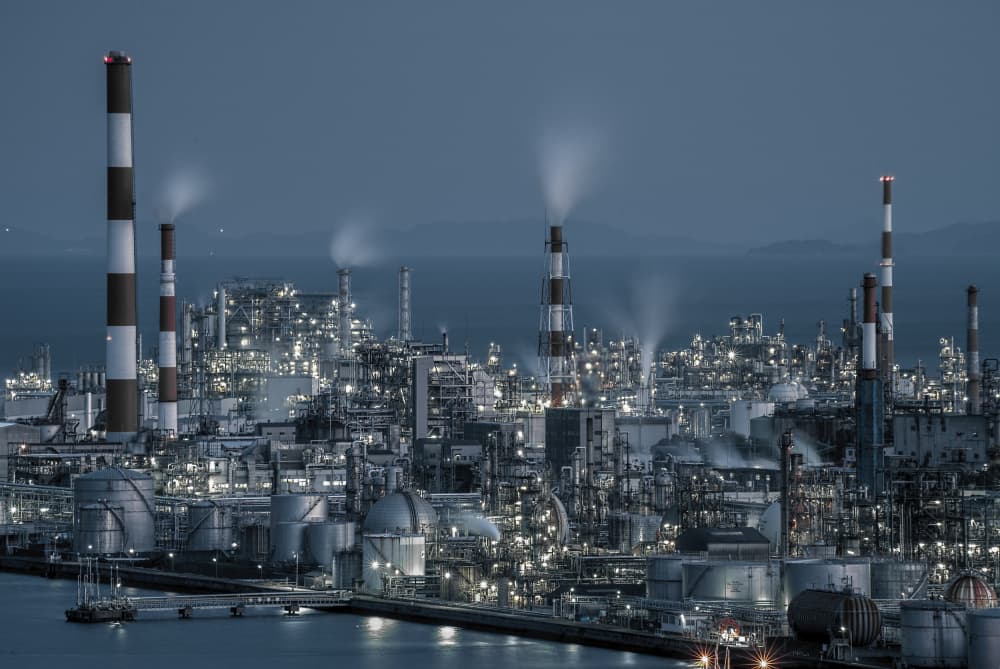 Industrial Night Glow by Tomoshi Hara — canvas wall art