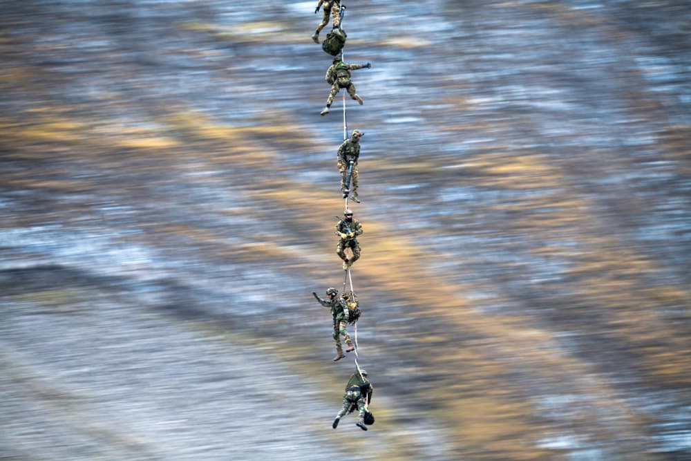 Airborne Tactical Descent by Piotr Wrobel — canvas wall art