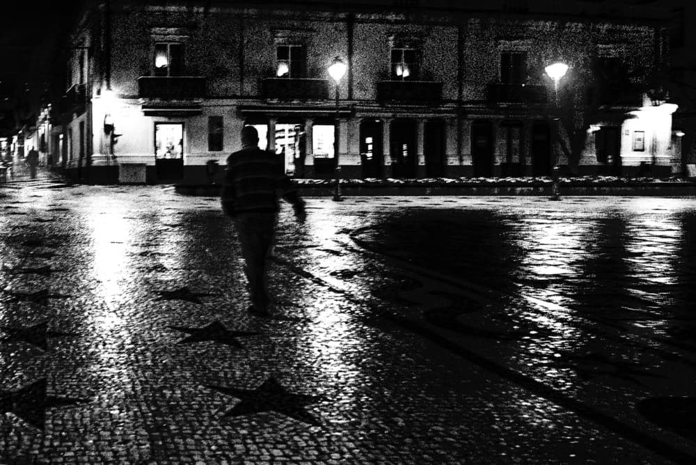 Rainy City Solitude by Paulo Abrantes — canvas wall art