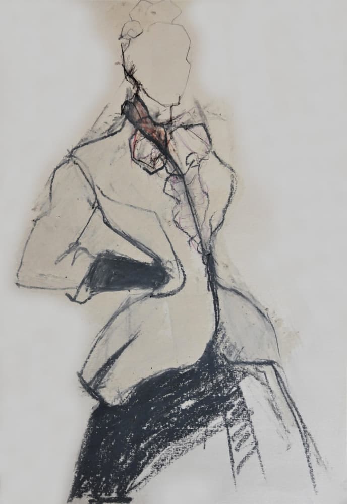 Elegant Fashion Sketch by Doris Schmitz — canvas wall art