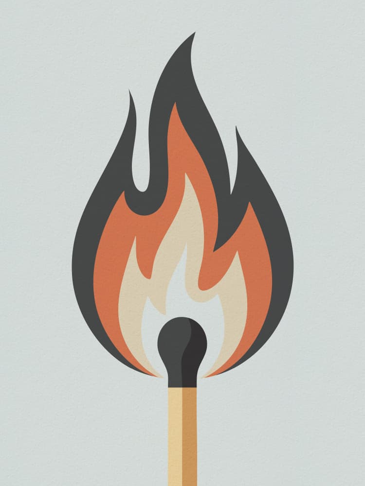 Warm Burning Match by Andreas Magnusson — canvas wall art