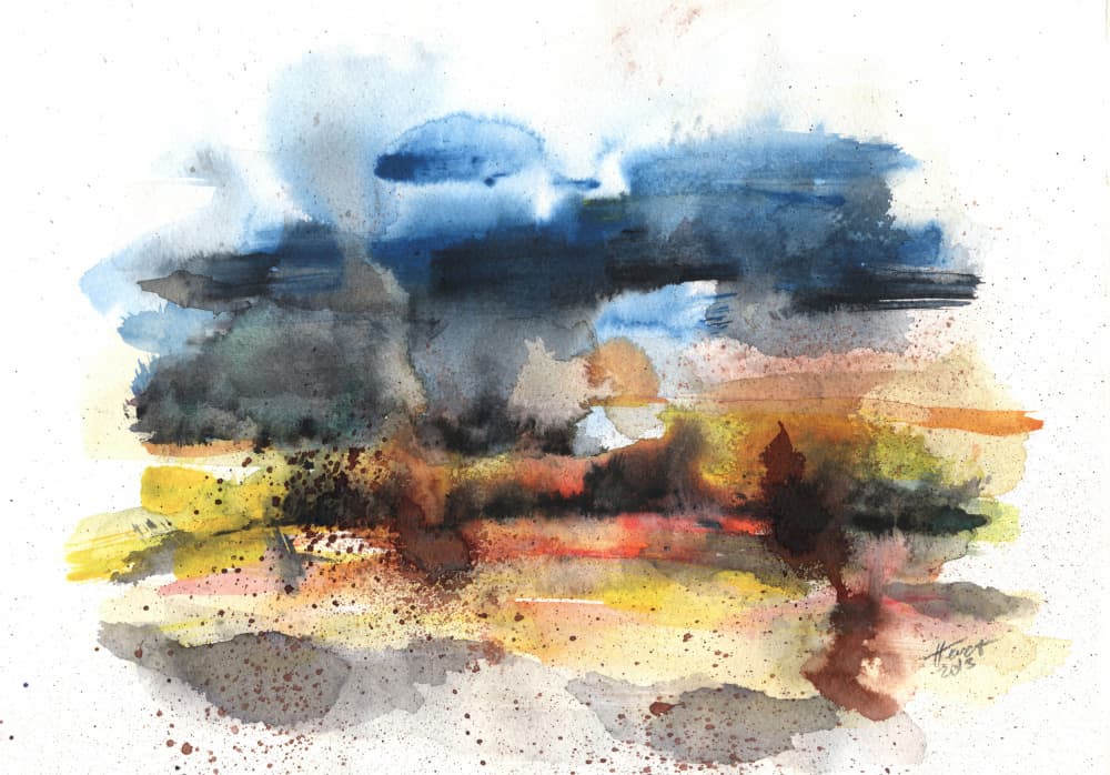 Vibrant Abstract Horizon by Aniko Hencz — canvas wall art