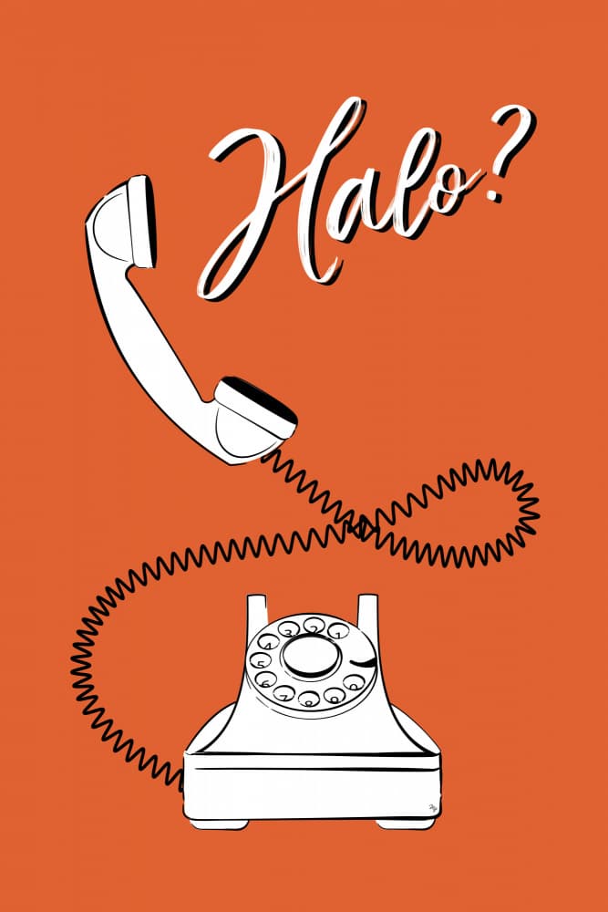 Halo Vintage Phone Call by Martina — canvas wall art