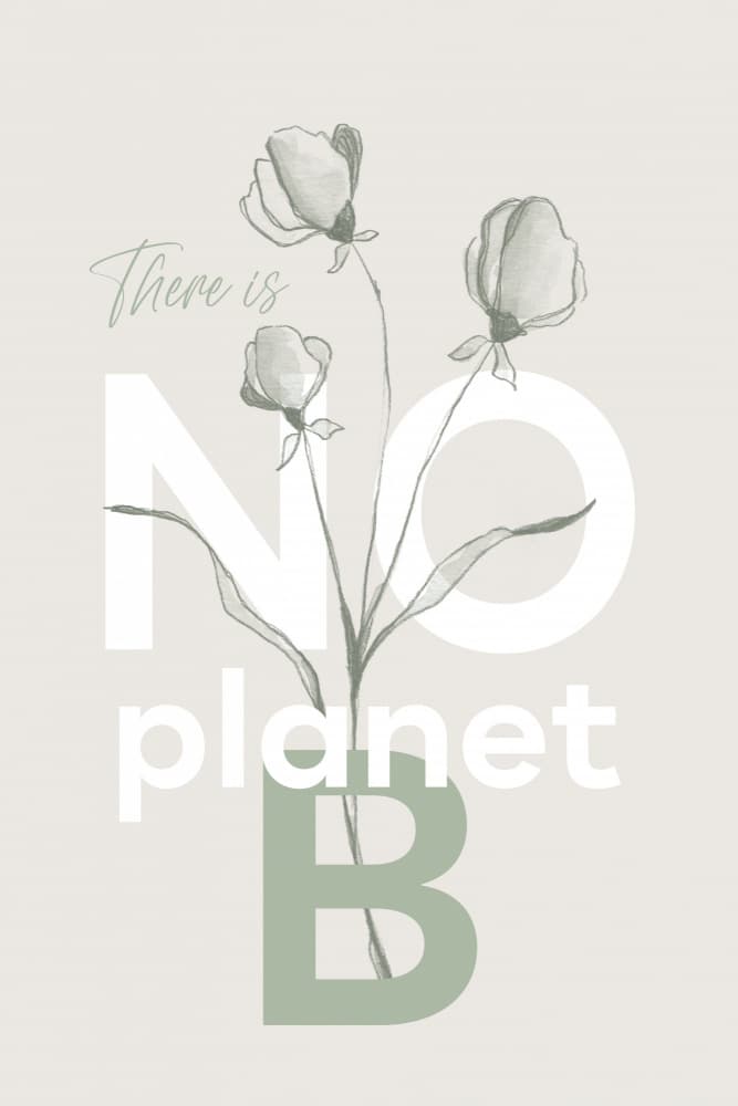No Planet B Floral Message by Melanie Viola — canvas wall art