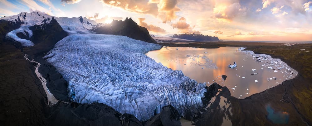 Glacier Lagoon Sunset by Daniel Gastager — canvas wall art