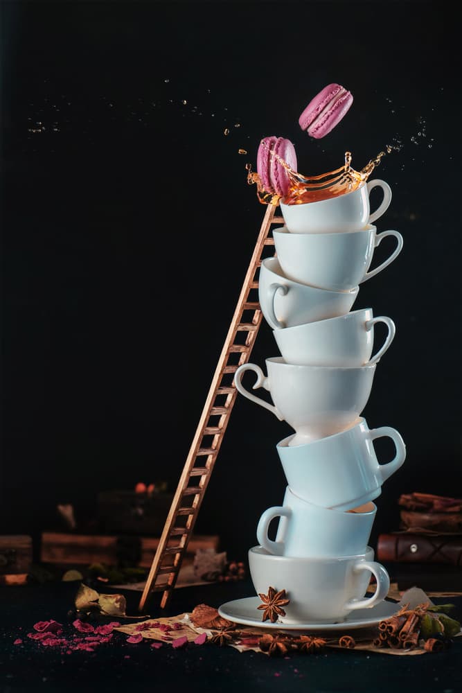 Macaron Tea Splash by Dina Belenko — canvas wall art
