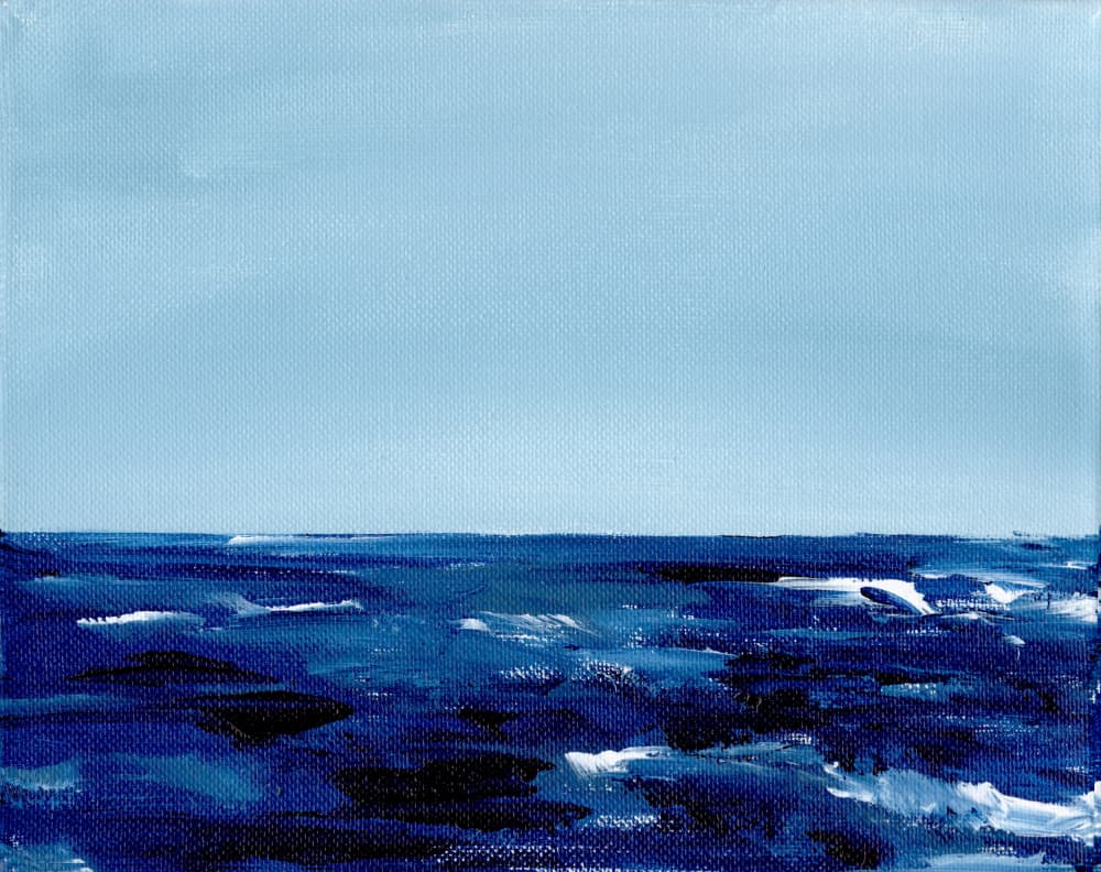 Deep Blue Horizon by Christine Lindstrom — canvas wall art