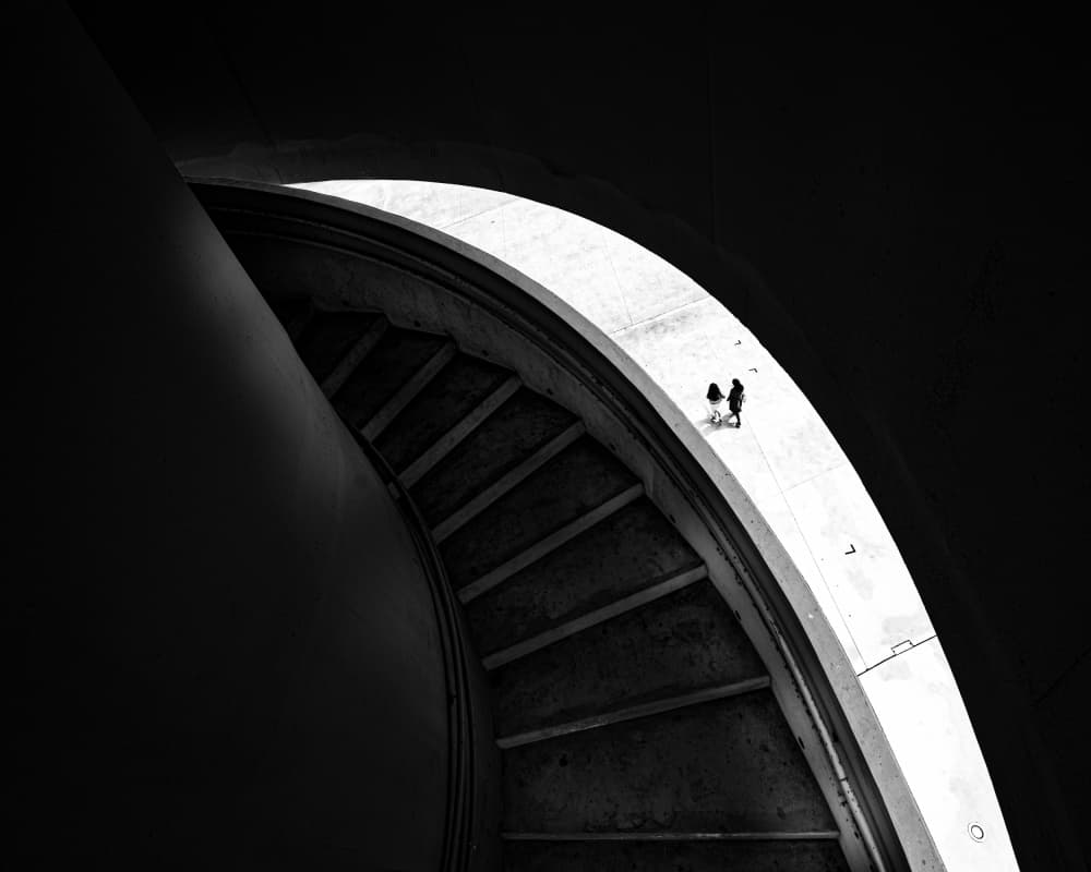 People on Curved Path by Marc Huybrighs — canvas wall art