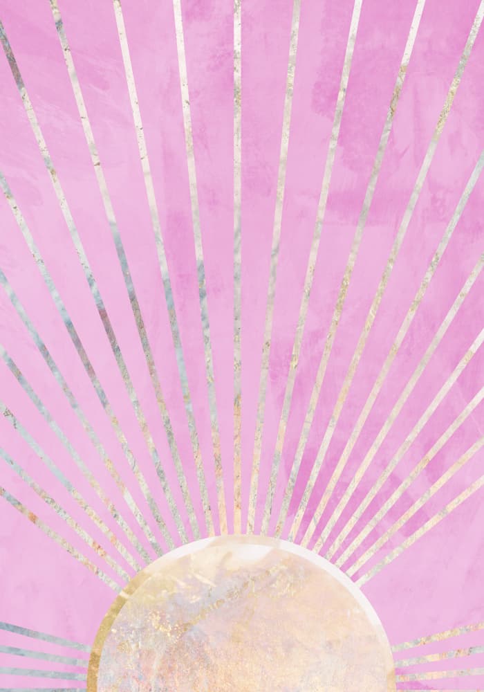 Pink Sun rising by Sarah Manovski — canvas wall art