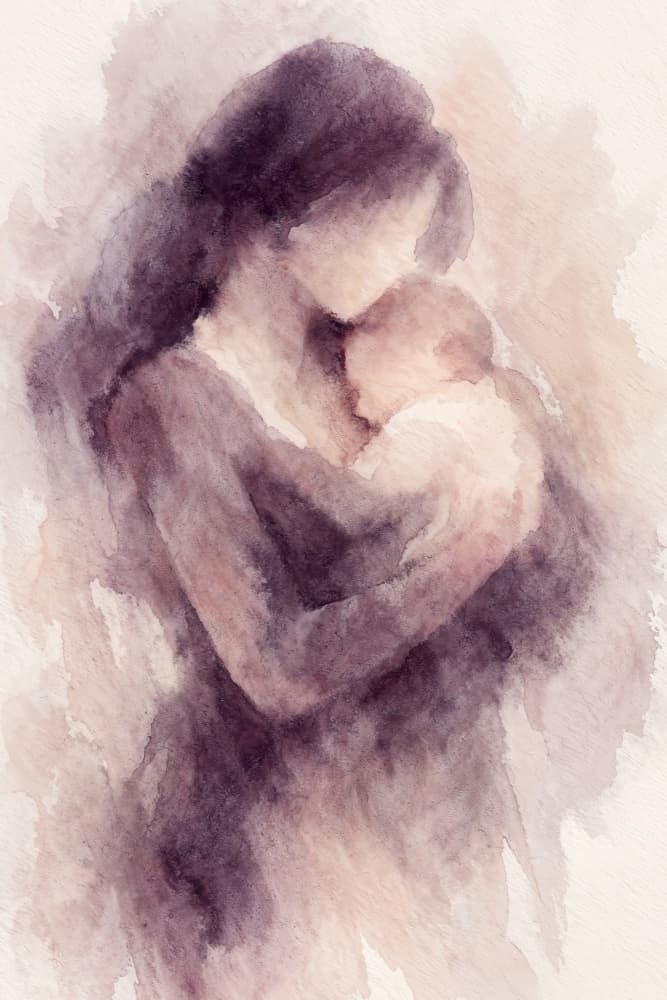 Loving Mother Embrace by Natalie Bruns — canvas wall art