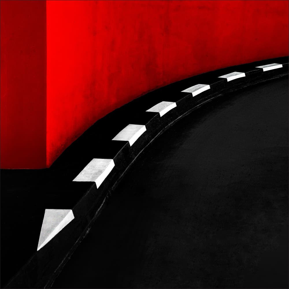 Red Wall Curve by Gilbert Claes — canvas wall art