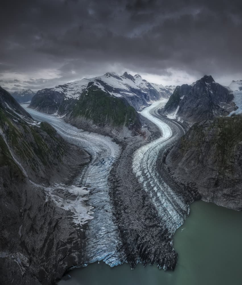 Dramatic Winding Glaciers by Raimondo Restelli — canvas wall art
