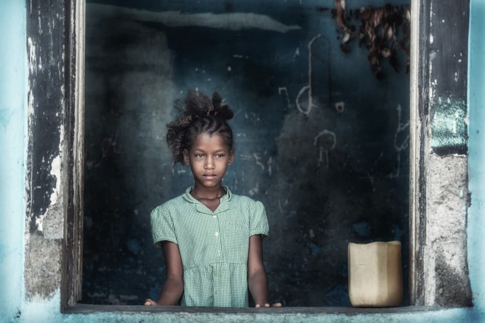 Girl In Rustic Window by Trevor Cole — canvas wall art