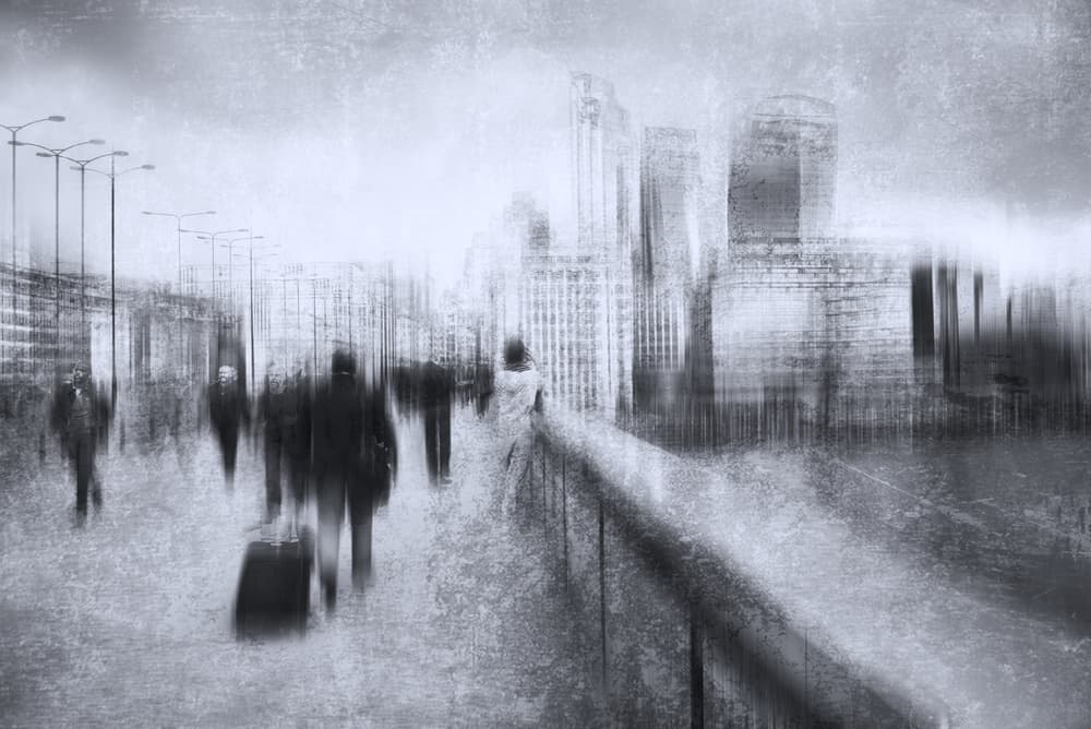 Blurred Urban Commute by Nicodemo Quaglia — canvas wall art