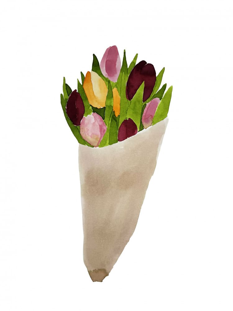 Wrapped Tulip Bouquet by Carola Cedell — canvas wall art