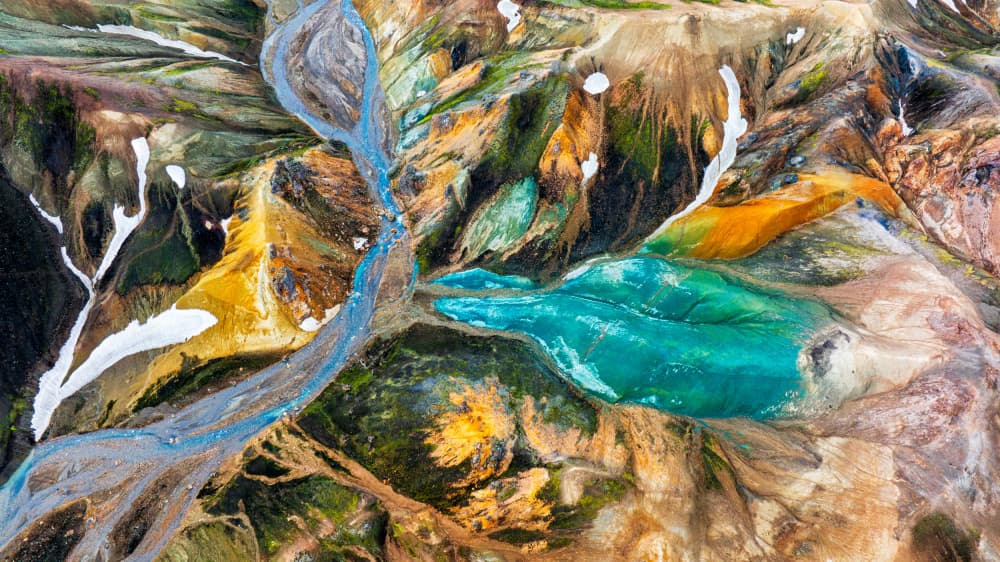 Colorful River Landscape by James Bian — canvas wall art
