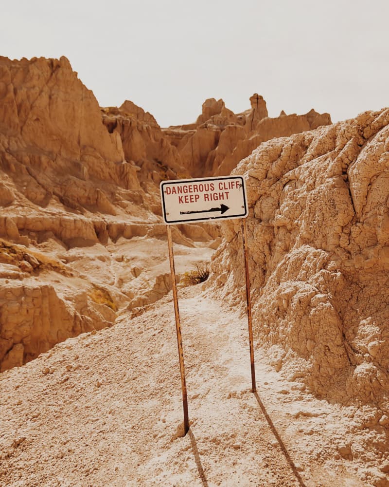 Dangerous Cliff Warning by Del Mundo Imagery — canvas wall art