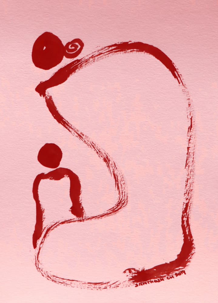 Mother Child Embrace by Santhosh ch — canvas wall art