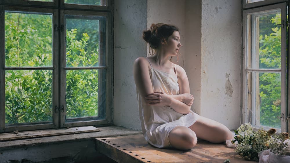 Thoughtful Woman By Window by Ruth Franke — canvas wall art