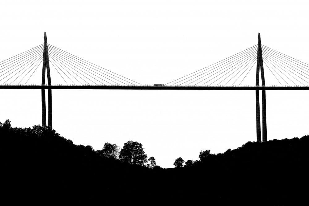 Modern Bridge Silhouette by Michel Groleau — canvas wall art