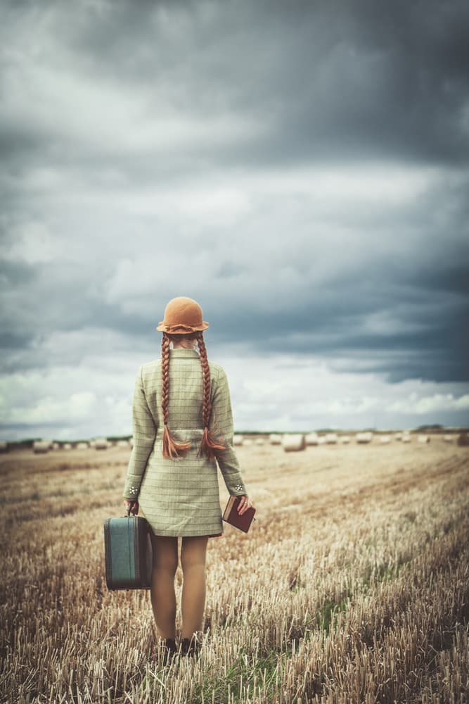 Solitary Field Traveler by Magdalena Russocka — canvas wall art