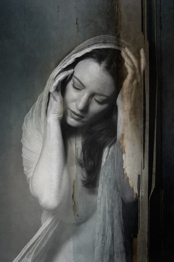 Melancholy Draped Portrait by Ruth Franke — canvas wall art