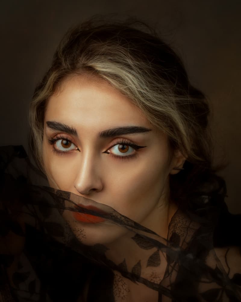 Mysterious Veiled Portrait by Mehdi Mokhtari — canvas wall art