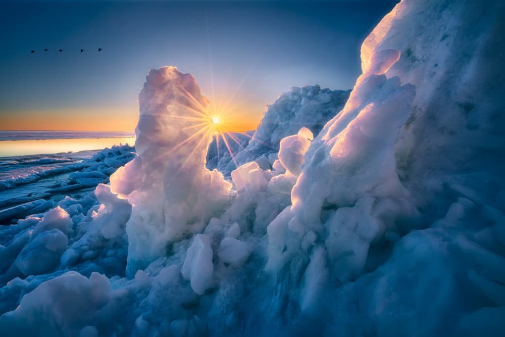 Warm Moment in Icy Land by Ben.C.L — canvas wall art