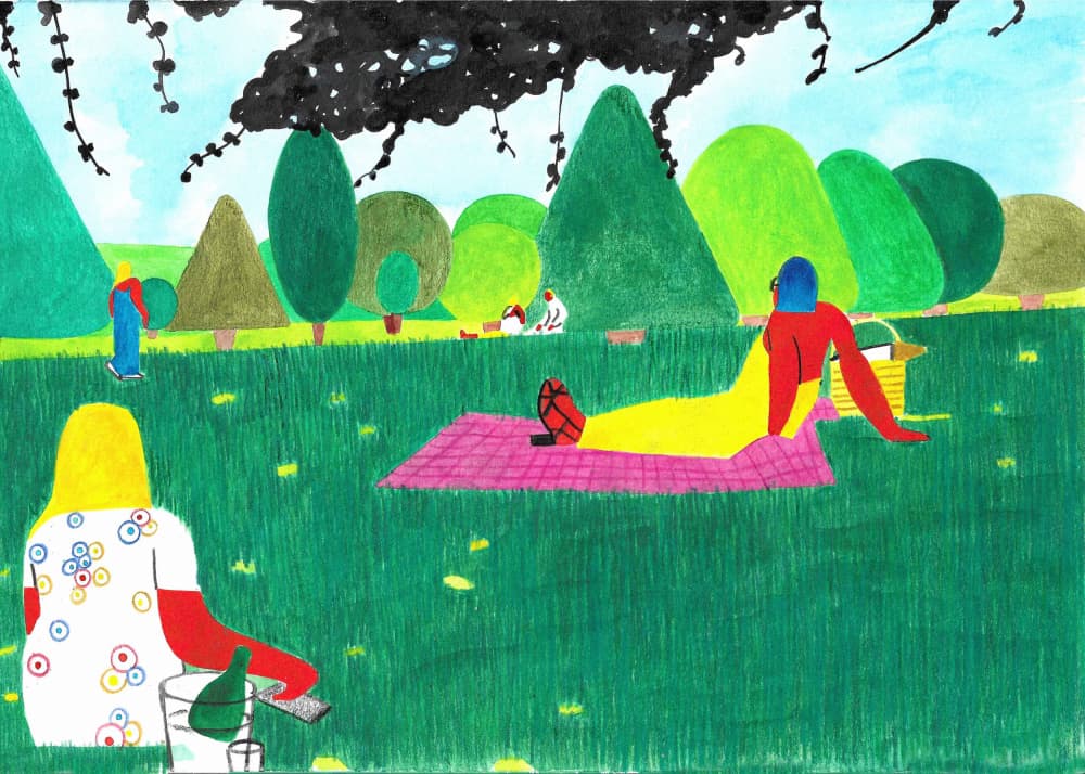 Summer Park Picnic by Zhigang Zhang — canvas wall art