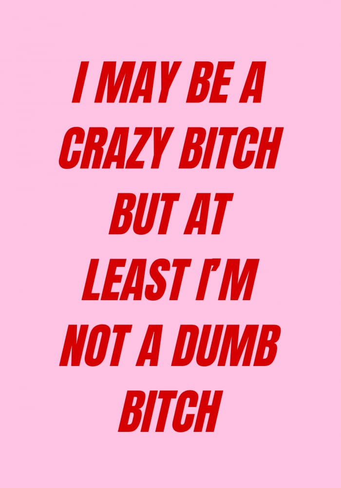 Crazy Not Dumb Bitch by Athene Fritsch — canvas wall art