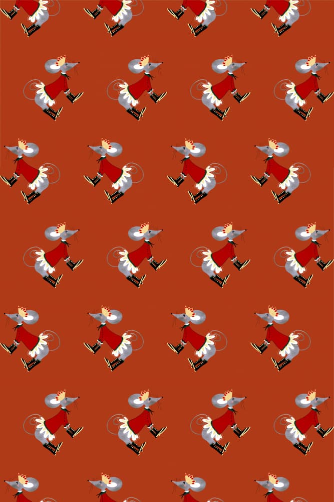 Whimsical Marching Mice by Mela Patterns — canvas wall art