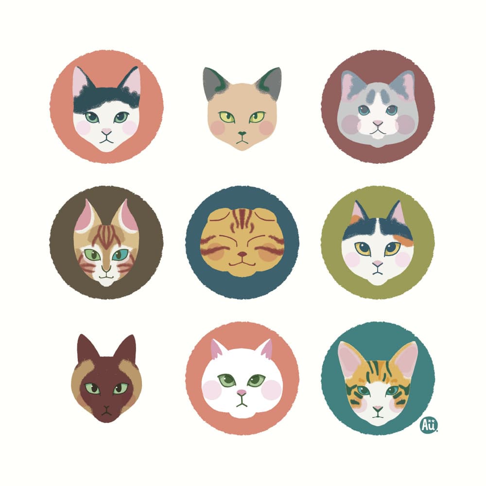 Our Feline Friends Collection by Aia Ueno — canvas wall art