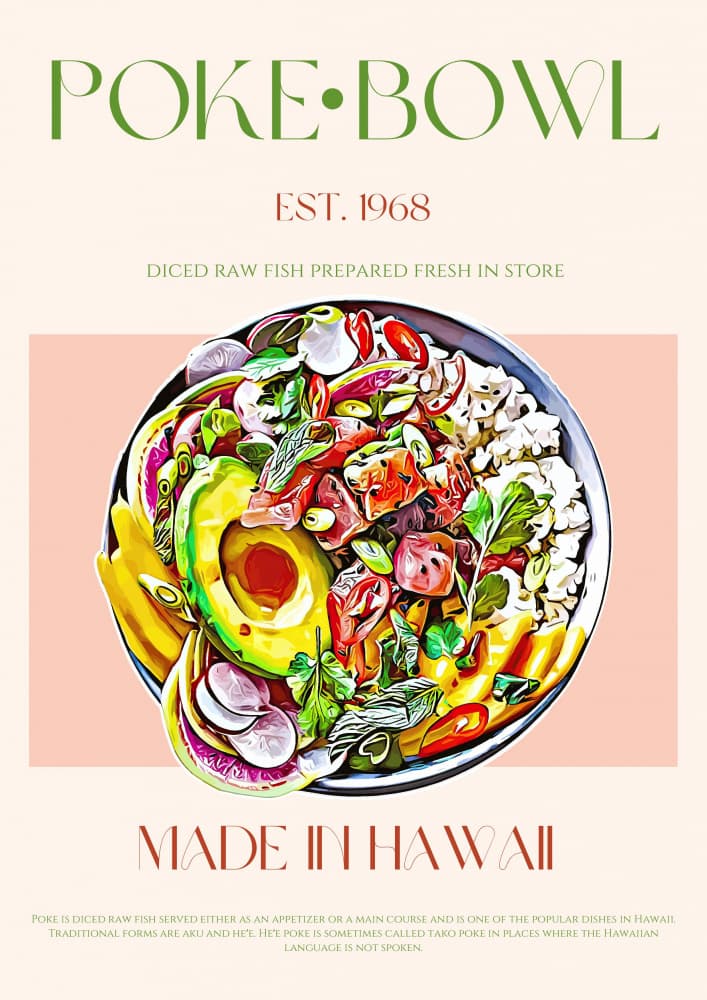 Vibrant Poke Bowl by Nazma Khokhar — canvas wall art