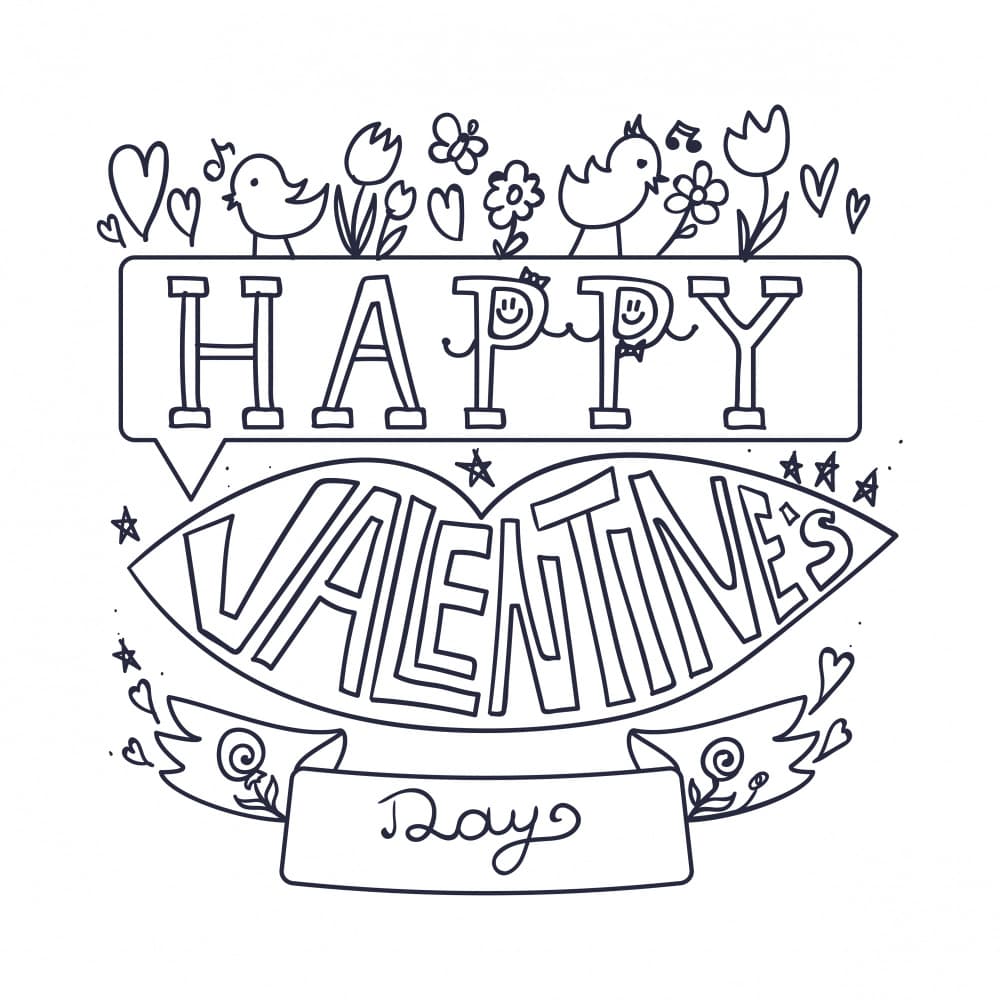 Happy Valentine Doodle by Marika Barsrsind β canvas wall art