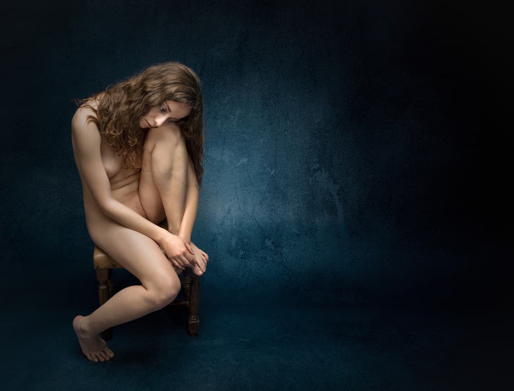 Contemplative Nude Woman by Luc Stalmans — canvas wall art
