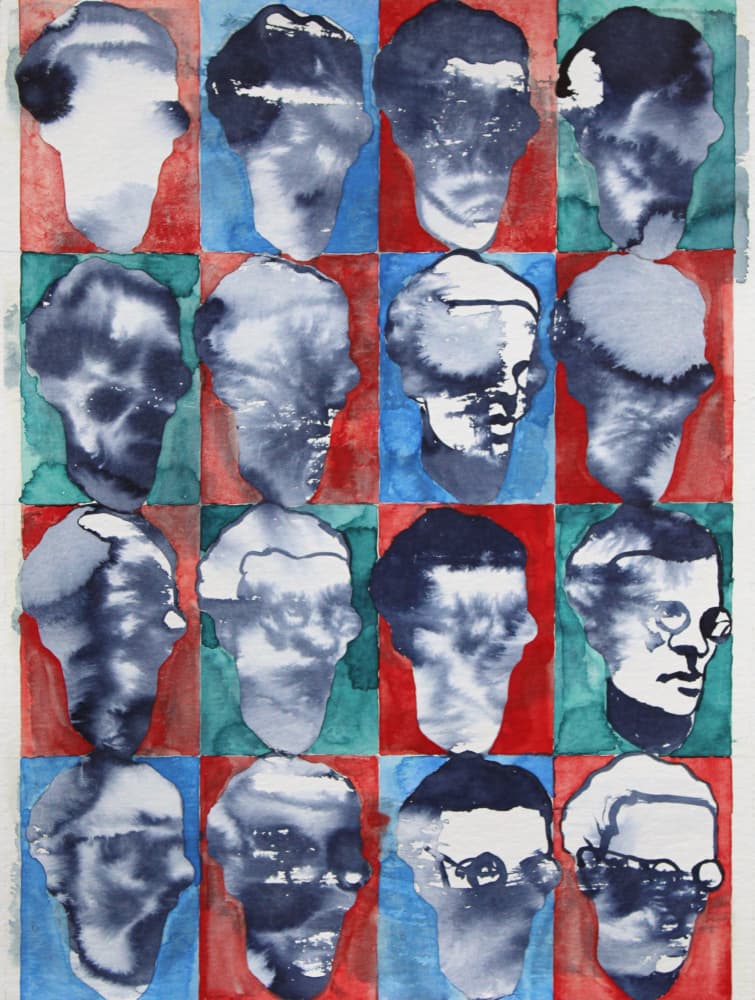 Abstract Faces Grid by Joshua Hoskins — canvas wall art