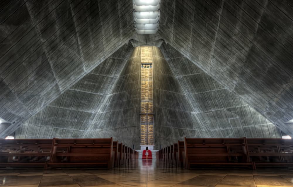 Brutalist Church Sanctuary by Tomoshi Hara — canvas wall art