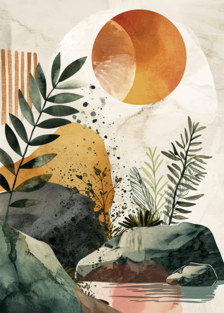 Abstract Nature Serenity by Justyna Jaszke — canvas wall art