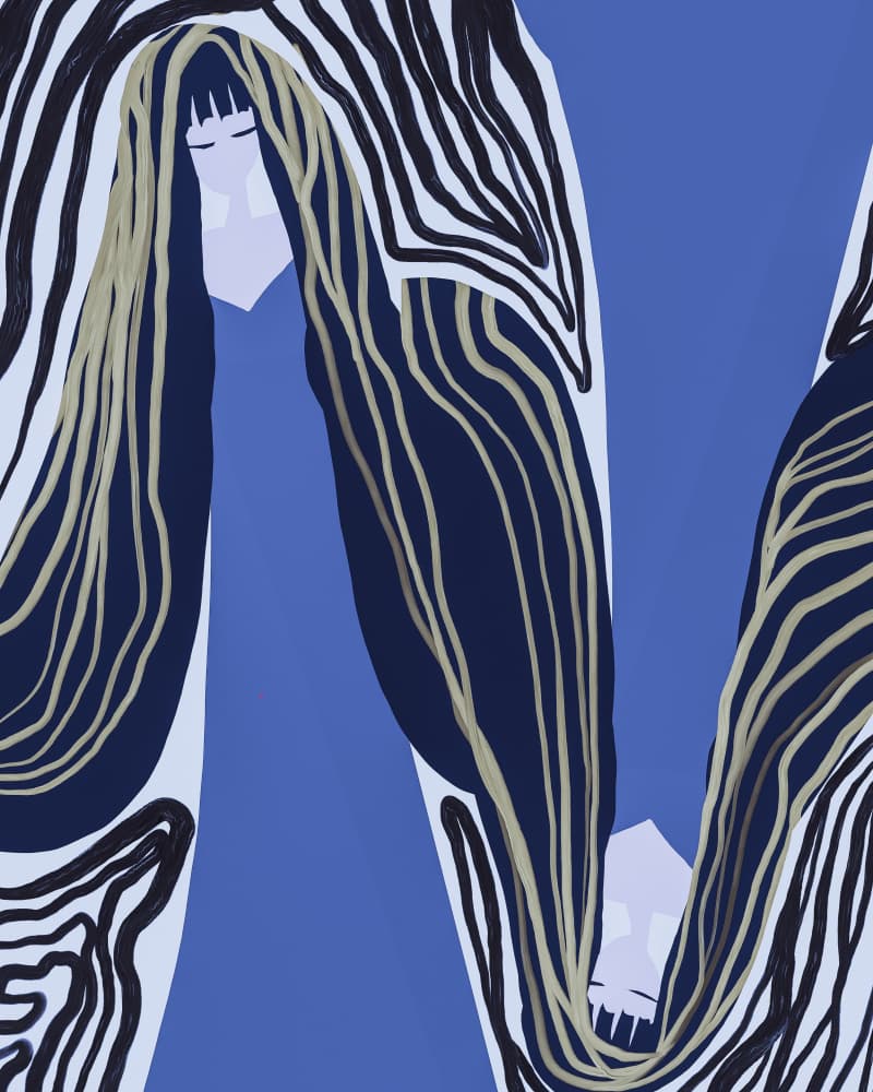 Flowing Blue Women by Josie George — canvas wall art