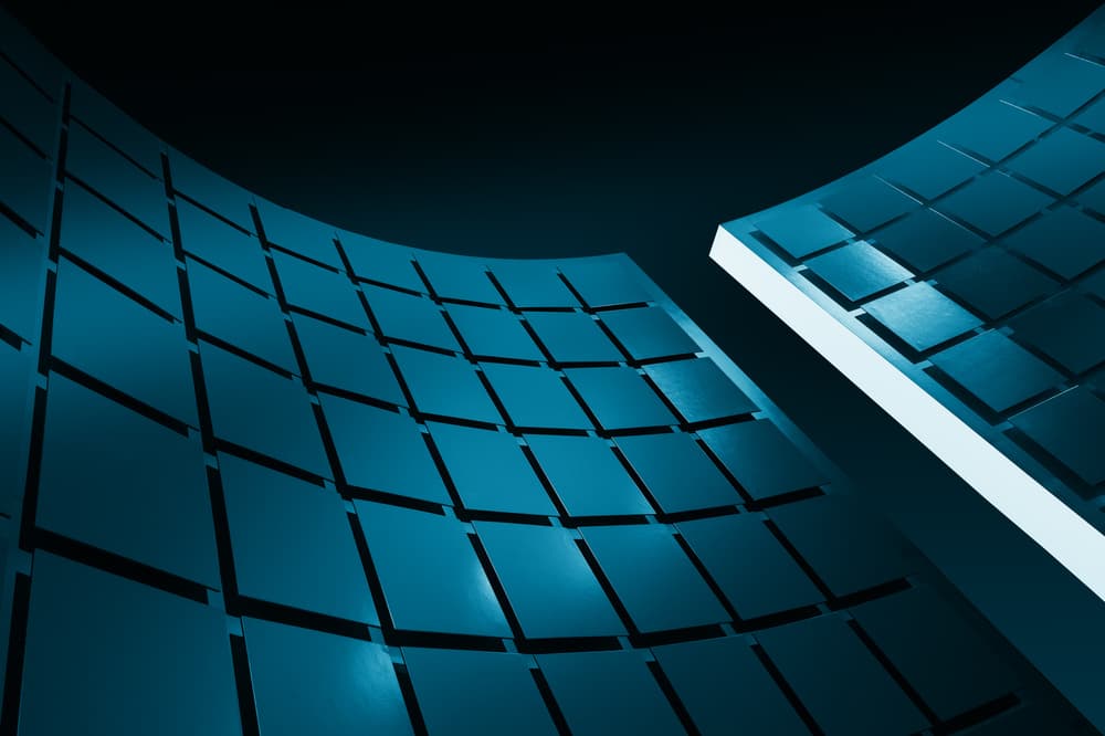 Dynamic Blue Squares by Marc Huybrighs — canvas wall art