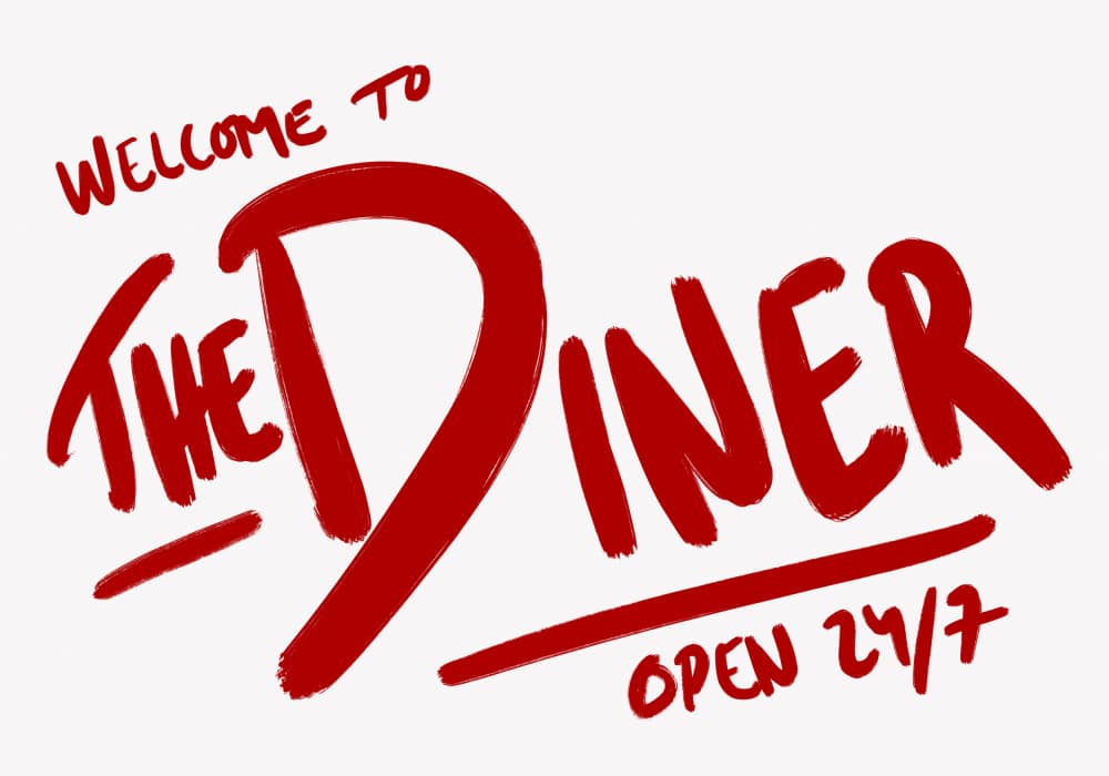 Retro Diner Sign by Athene Fritsch — canvas wall art
