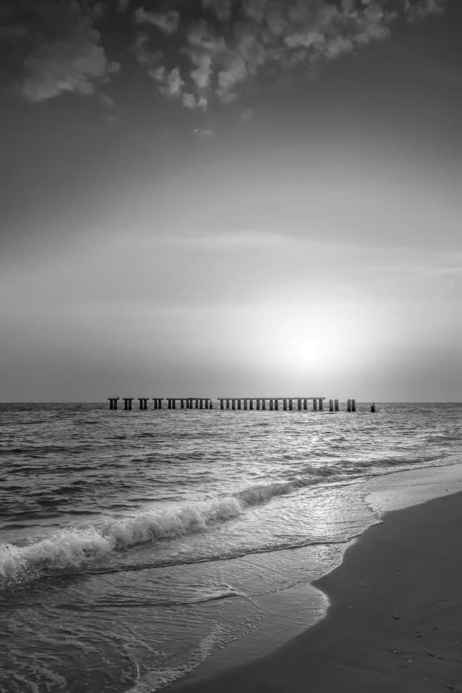 Weathered Pier At Sunset by Melanie Viola — canvas wall art