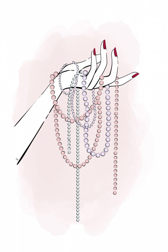 Elegant Hand with Pearls by Martina — canvas wall art