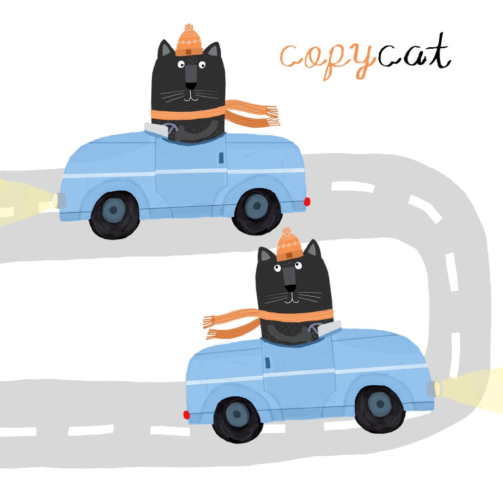 Whimsical Cats Driving Cars by Carla Daly — canvas wall art