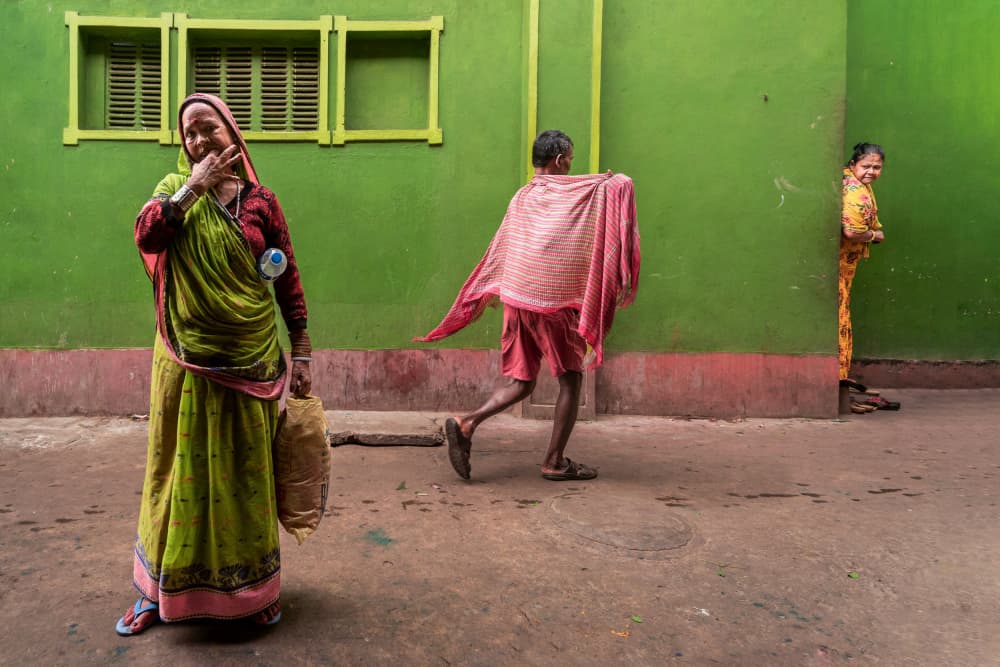 Vibrant Indian Street by Kuntal Biswas — canvas wall art