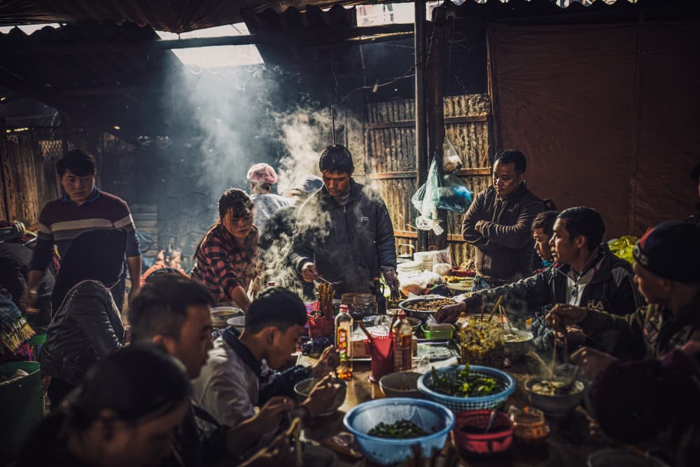 Bustling Asian Meal by Marco Tagliarino — canvas wall art