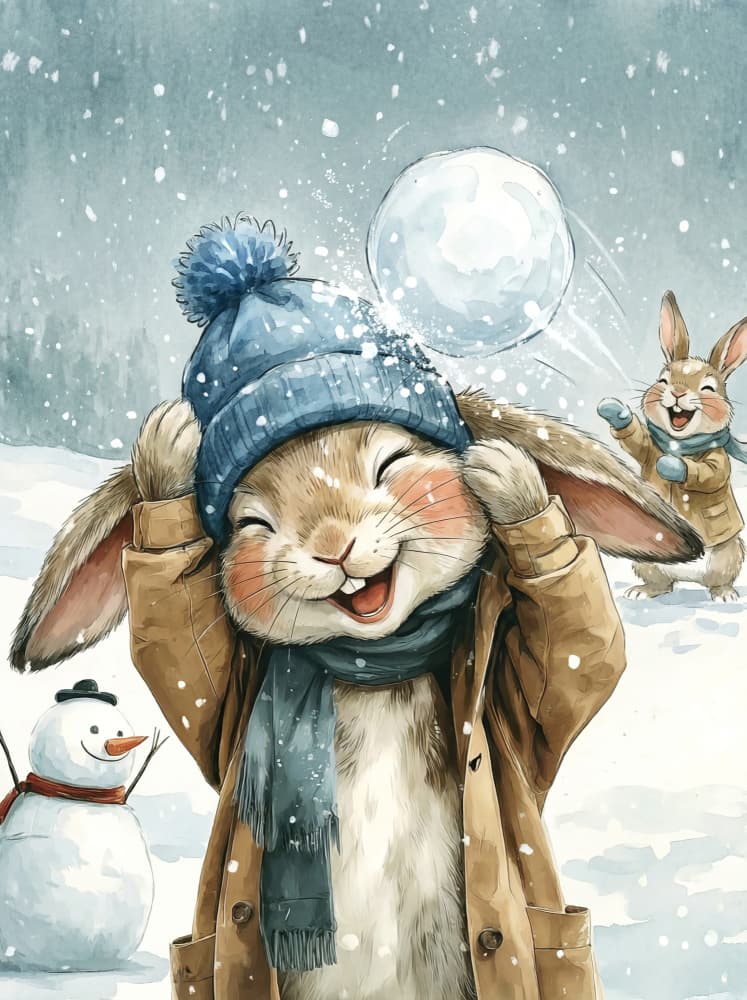 Frosty-Festive Animals-9 by Emel Tunaboylu — canvas wall art