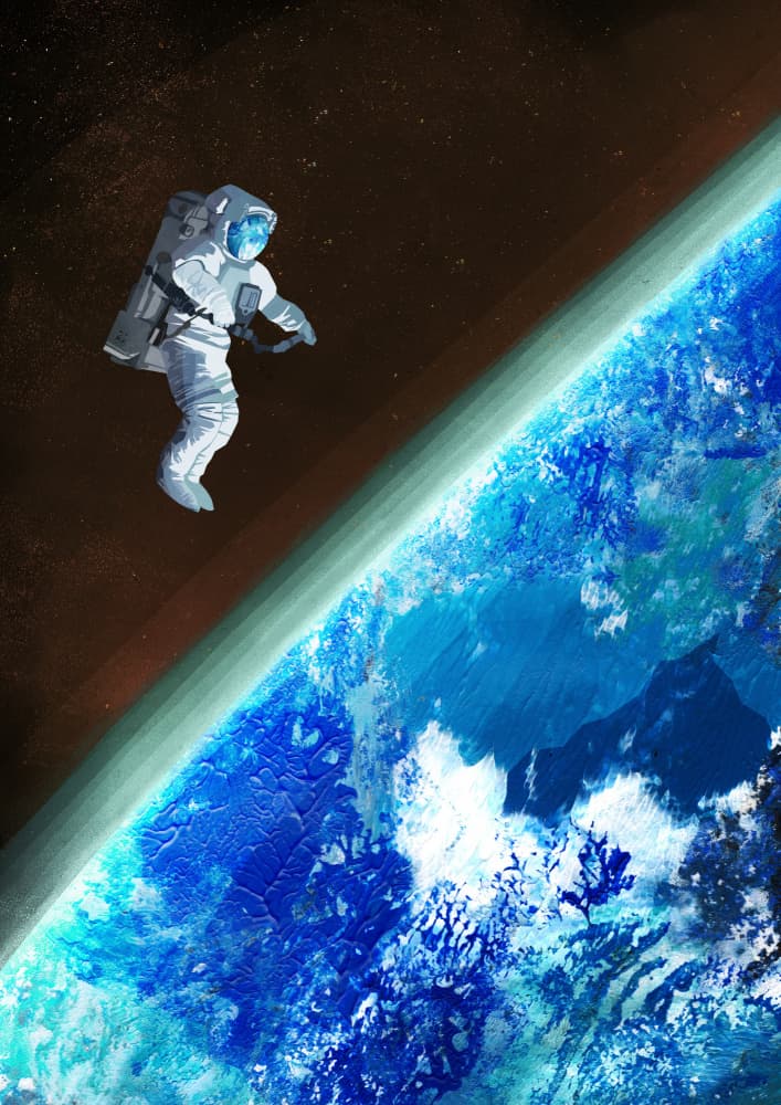 Space Walk by Goed Blauw — canvas wall art