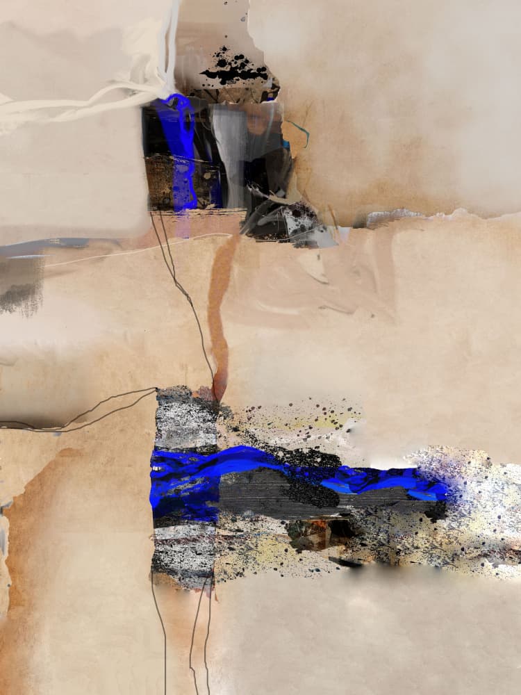 Vibrant Blue Abstract Textures by Roberto Moro — canvas wall art